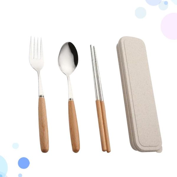 3pcs stainless steel chopsticks spoon fork set wood handle portable tableware with case for travel home camping (chopsticks and
3pcs stainless steel chopsticks spoon fork set wood handle portable tableware with case for travel home camping (chopsticks and