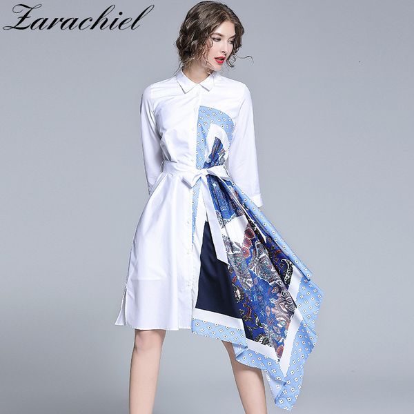 dresses fashion patchwork printed asymmetry shirt women button up irregular hem summer runway female loose style belt, Black;gray
dresses fashion patchwork printed asymmetry shirt women button up irregular hem summer runway female loose style belt, Black;gray