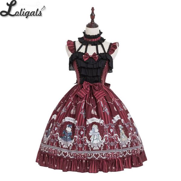casual dresses rose knight ~ sweet printed lolita jsk dress halter neck party by magic tea, Black;gray
casual dresses rose knight ~ sweet printed lolita jsk dress halter neck party by magic tea, Black;gray