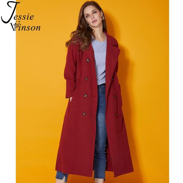 women's trench coats jessie vinson coat women casual cotton linen turn down collar double breasted pocket wine red long autumn, Tan;black
women's trench coats jessie vinson coat women casual cotton linen turn down collar double breasted pocket wine red long autumn, Tan;black