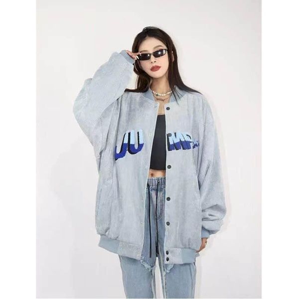 men women's corduroy baseball uniform spring autumn retro oversize high street harajuku towel embroidered stand collar jacket men', Black;brown
men women's corduroy baseball uniform spring autumn retro oversize high street harajuku towel embroidered stand collar jacket men', Black;brown