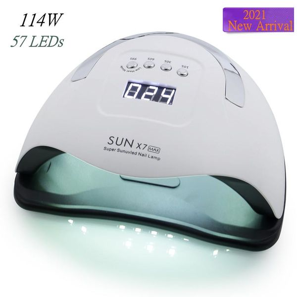 nail dryers 114w sun x7 max uv led lamp 57 leds dryer for curing all gel polish with auto sensor manicure pedicure salon tool
nail dryers 114w sun x7 max uv led lamp 57 leds dryer for curing all gel polish with auto sensor manicure pedicure salon tool