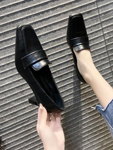 dress shoes square toe leather for women 2021 summer white luxury designer high heels thick heel ladies pumps, Black
dress shoes square toe leather for women 2021 summer white luxury designer high heels thick heel ladies pumps, Black