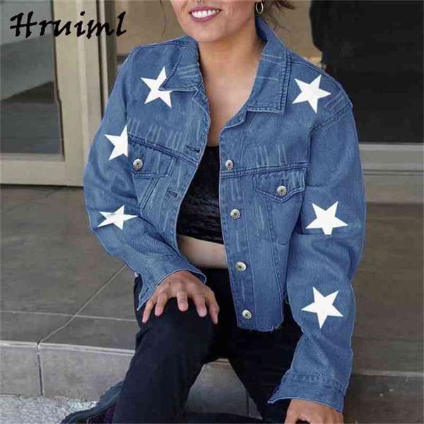 women clothing loose casual fashion arrival jackets for long sleeve patchwork star printing denim short jacket 210513, Black;brown
women clothing loose casual fashion arrival jackets for long sleeve patchwork star printing denim short jacket 210513, Black;brown
