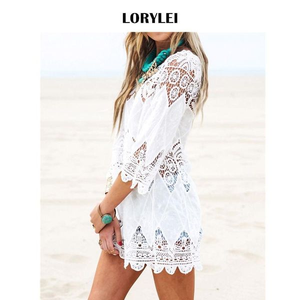 casual dresses 2021 hollow out lace white tunic beach dress plus size bohemian women summer beachwear three quarter sleeve mini q12, Black;gray
casual dresses 2021 hollow out lace white tunic beach dress plus size bohemian women summer beachwear three quarter sleeve mini q12, Black;gray
