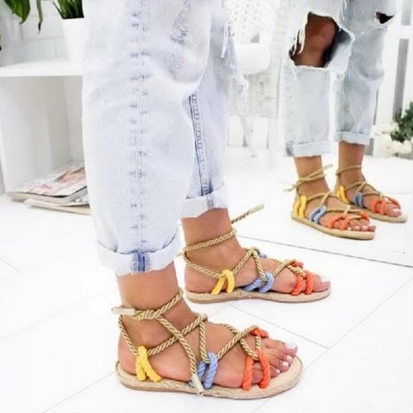 women sandals 2021 fashion summer shoes woman flat rope lace up gladiator non-slip beach chaussures femme, Black
women sandals 2021 fashion summer shoes woman flat rope lace up gladiator non-slip beach chaussures femme, Black
