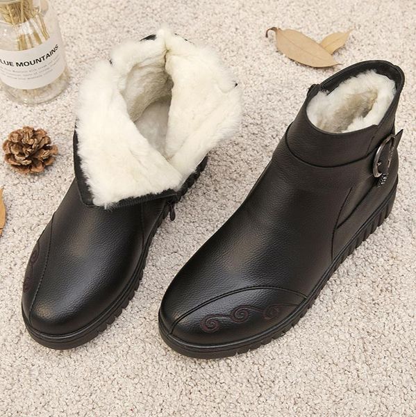 boots genuine leather snow women winter warm wool fur ankle shoes female casual padded for, Black
boots genuine leather snow women winter warm wool fur ankle shoes female casual padded for, Black