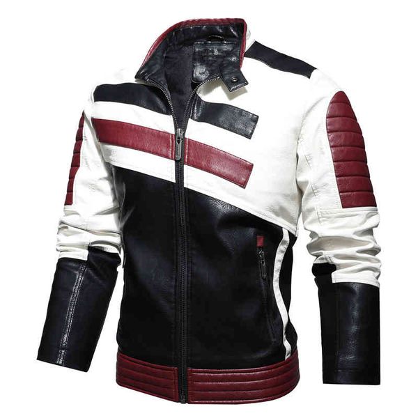 men's leather & faux 2021 men's leather jacket autumn winter splicing from the plutonium motorcycle fine fitting, Black
men's leather & faux 2021 men's leather jacket autumn winter splicing from the plutonium motorcycle fine fitting, Black