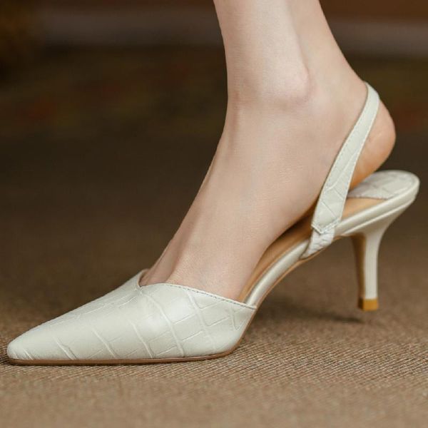 dress shoes women's genuine leather thin high heel pointed toe slingback slip-on summer pumps elegant ladies slim evening sandals shoe, Black
dress shoes women's genuine leather thin high heel pointed toe slingback slip-on summer pumps elegant ladies slim evening sandals shoe, Black