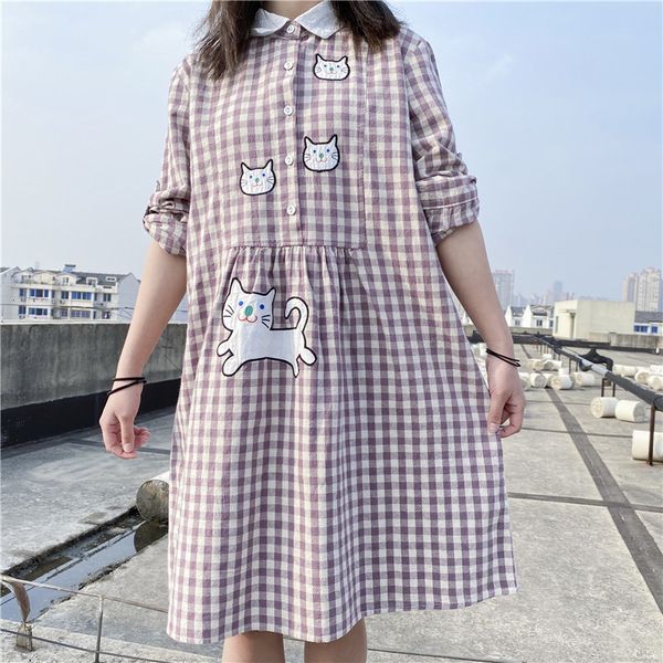 japanese mori girl vintage women cute clothes kawaii cat loose retro plaid short linen long sleeve shirt es, Black;gray
japanese mori girl vintage women cute clothes kawaii cat loose retro plaid short linen long sleeve shirt es, Black;gray