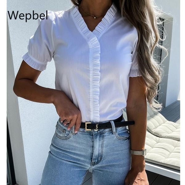 women's blouses & shirts wepbel fashion streetwear casual v-neck shorts sleeve summer white blouse ladies
women's blouses & shirts wepbel fashion streetwear casual v-neck shorts sleeve summer white blouse ladies
