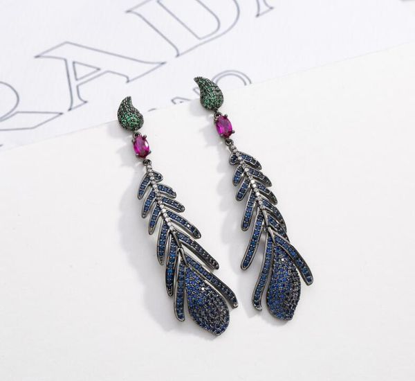dangle & chandelier women's black feather earrings long blue zircon ethnic style individual tassel gorgeous ladies classic ear jewelry, Silver
dangle & chandelier women's black feather earrings long blue zircon ethnic style individual tassel gorgeous ladies classic ear jewelry, Silver