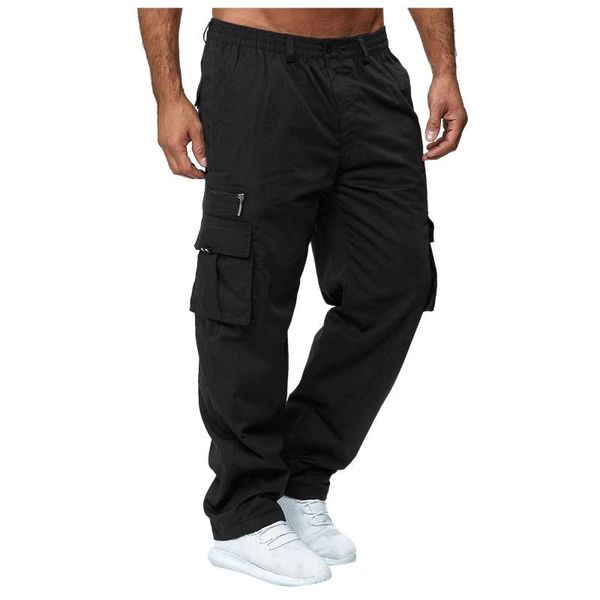 men's pants multi-pocket cargo straight-leg overalls sports parkour fitness baggy fashion male tactical clothing, Black
men's pants multi-pocket cargo straight-leg overalls sports parkour fitness baggy fashion male tactical clothing, Black