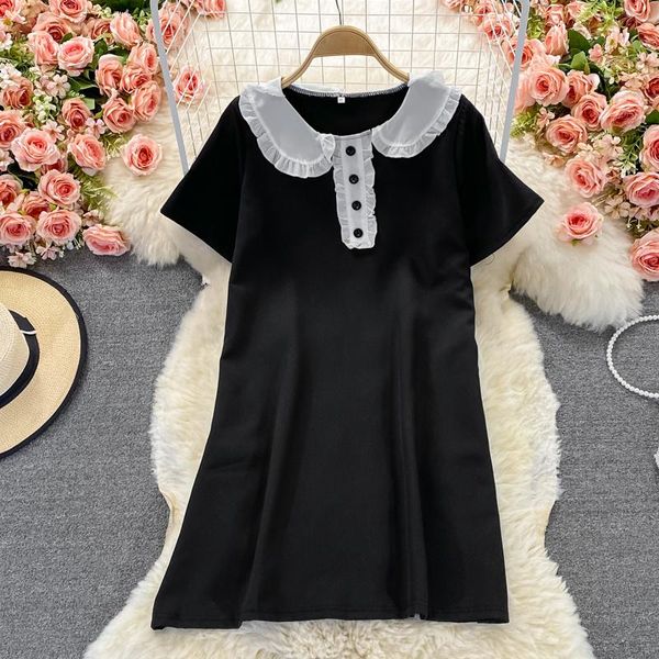 casual dresses summer clothes 2021 french hepburn gentle celebrity small doll collar black dress, Black;gray
casual dresses summer clothes 2021 french hepburn gentle celebrity small doll collar black dress, Black;gray