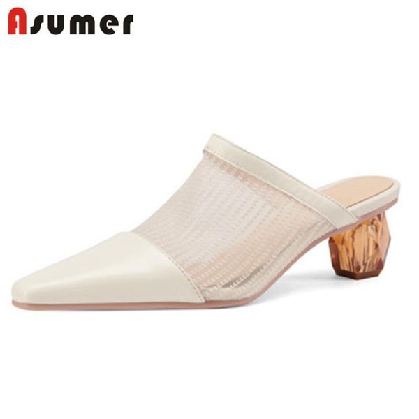slippers asumer 2021 large size 45 slipper women genuine leather +mesh square toe high heels elegant party shoes female, Black
slippers asumer 2021 large size 45 slipper women genuine leather +mesh square toe high heels elegant party shoes female, Black