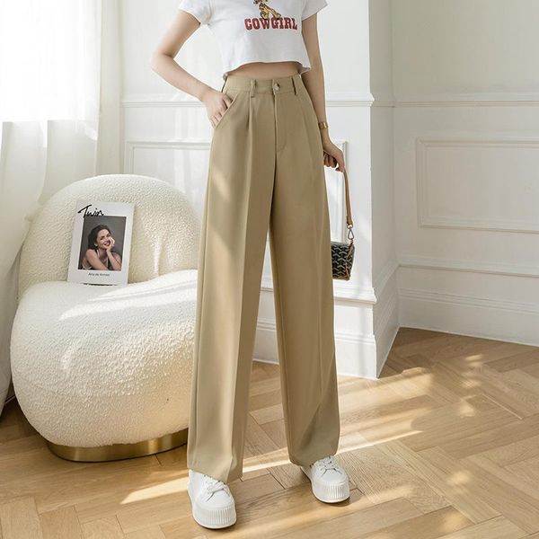 women's pants & capris 3328 women suits fashion office lady solid color loose straight wide leg casual versatile female trouser high wa, Black;white
women's pants & capris 3328 women suits fashion office lady solid color loose straight wide leg casual versatile female trouser high wa, Black;white