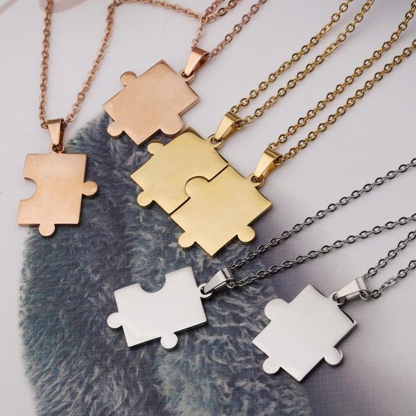chains stainless steel necklace for women lover's gold and silver color puzzle pendant engagement jewelry valentine's day git
chains stainless steel necklace for women lover's gold and silver color puzzle pendant engagement jewelry valentine's day git