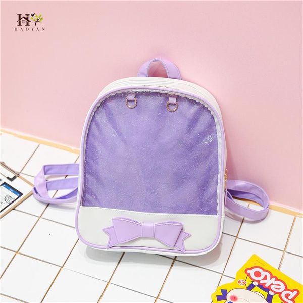 outdoor bags haoyan 2021 mini women's backpack cute bow trend simple personality transparent female for teenage girl
outdoor bags haoyan 2021 mini women's backpack cute bow trend simple personality transparent female for teenage girl