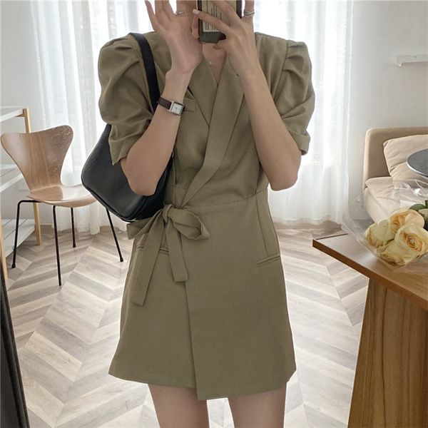 office lady summer solid retro elegance gentle puff sleeves women ol slim sweet high waist dresses vestidos 210421, Black;gray
office lady summer solid retro elegance gentle puff sleeves women ol slim sweet high waist dresses vestidos 210421, Black;gray