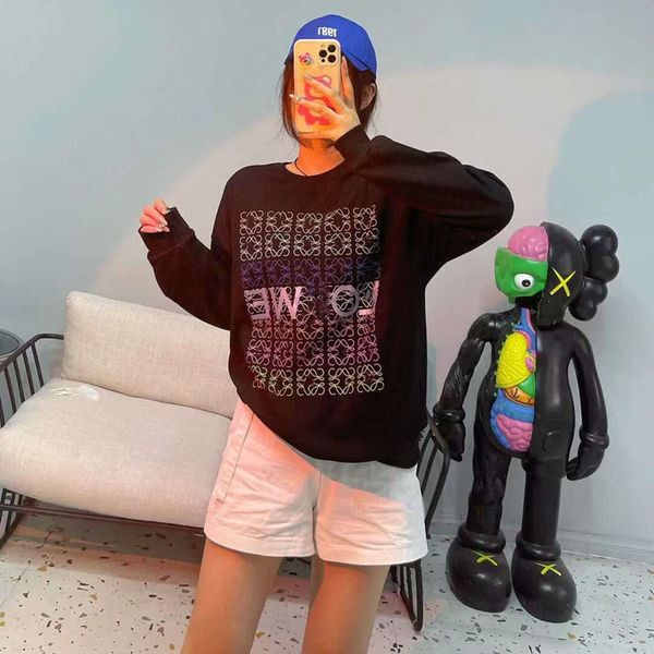 21ss autumn winter loe new fashion loose chest color printing terry round neck sweater for men and women, Black
21ss autumn winter loe new fashion loose chest color printing terry round neck sweater for men and women, Black