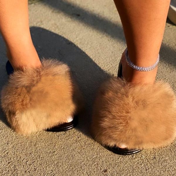 women fur slides solid color fluffy real hair slippers ladies cute plush furry flip flops female beach sandals, Black
women fur slides solid color fluffy real hair slippers ladies cute plush furry flip flops female beach sandals, Black