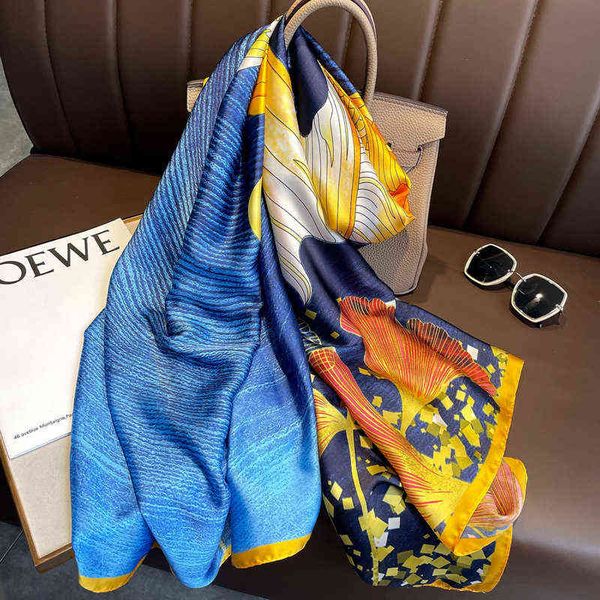 scarves goldfish pattern women's spring and summer thin imitation silk foreign style scarf decoration beach air conditioning shawl, Blue;gray
scarves goldfish pattern women's spring and summer thin imitation silk foreign style scarf decoration beach air conditioning shawl, Blue;gray