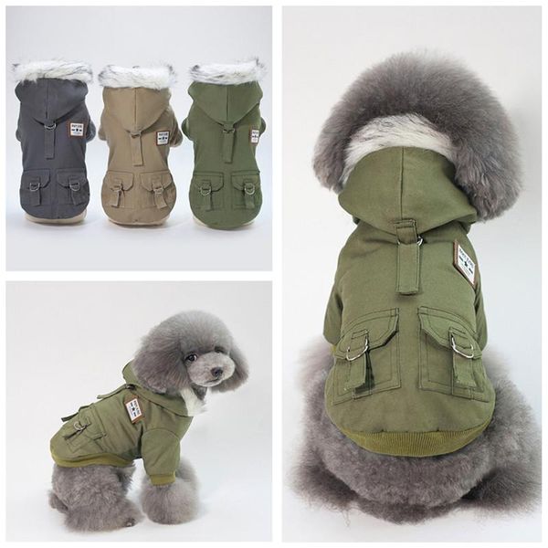 wholesale pet dog clothes supplies 2021 autumn winter clothing hoodies fashion handsome cotton coat small apparel