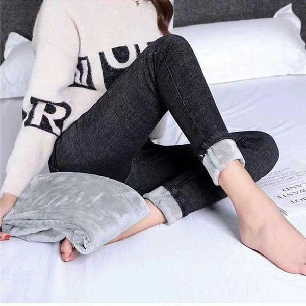 women's jeans plush high waist large size slim warm cotton pants winter thicken cashmere pencil, Blue
women's jeans plush high waist large size slim warm cotton pants winter thicken cashmere pencil, Blue