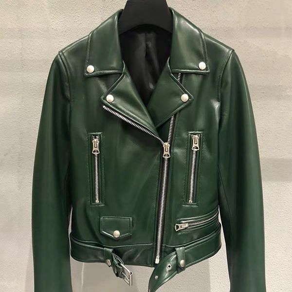 women's leather & faux genuine jacket women ladies classic real lamb shkin overcoat autumn sheepskin jackets female with belt, Black
women's leather & faux genuine jacket women ladies classic real lamb shkin overcoat autumn sheepskin jackets female with belt, Black