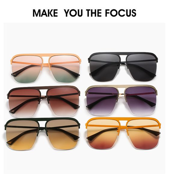 sunglasses fashion half frame square for women fingerprints lightmetals oversize gradient blue yellow female elegant shades, White;black
sunglasses fashion half frame square for women fingerprints lightmetals oversize gradient blue yellow female elegant shades, White;black