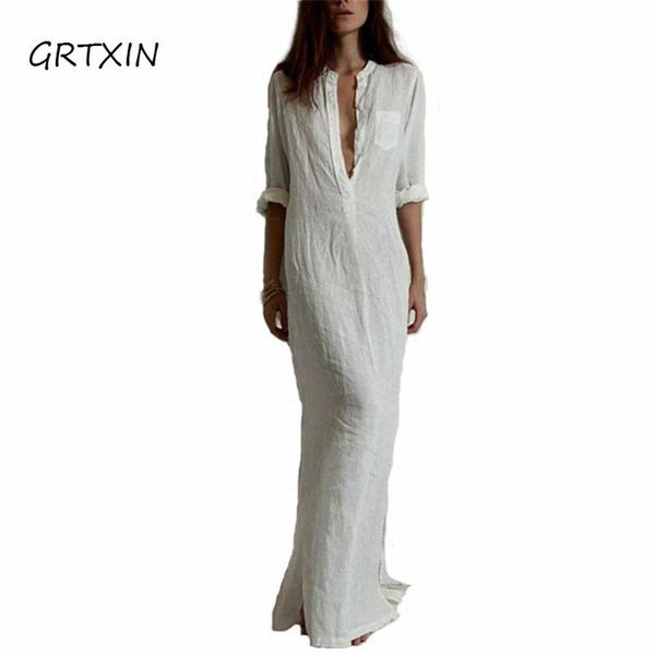 casual dresses fashion autumn long maxi dress women v neck sleeve beach plus size split boho vestidos, Black;gray
casual dresses fashion autumn long maxi dress women v neck sleeve beach plus size split boho vestidos, Black;gray
