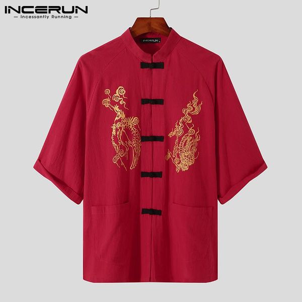 men's casual shirts chinese style men shirt printed stand collar half sleeve streetwear cotton tang suit 2021 retro clothing incerun 5x, White;black
men's casual shirts chinese style men shirt printed stand collar half sleeve streetwear cotton tang suit 2021 retro clothing incerun 5x, White;black