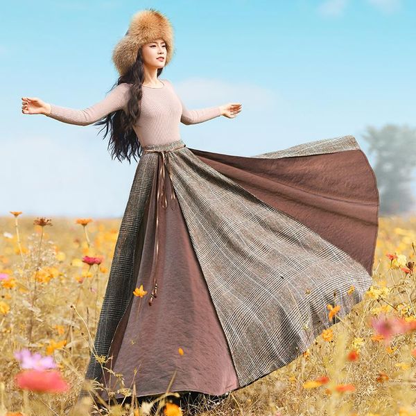 autumn winter women vintage elegant all-match plaid tassel woolen patchwork long maxi large pendulum bust skirt skirts, Black
autumn winter women vintage elegant all-match plaid tassel woolen patchwork long maxi large pendulum bust skirt skirts, Black