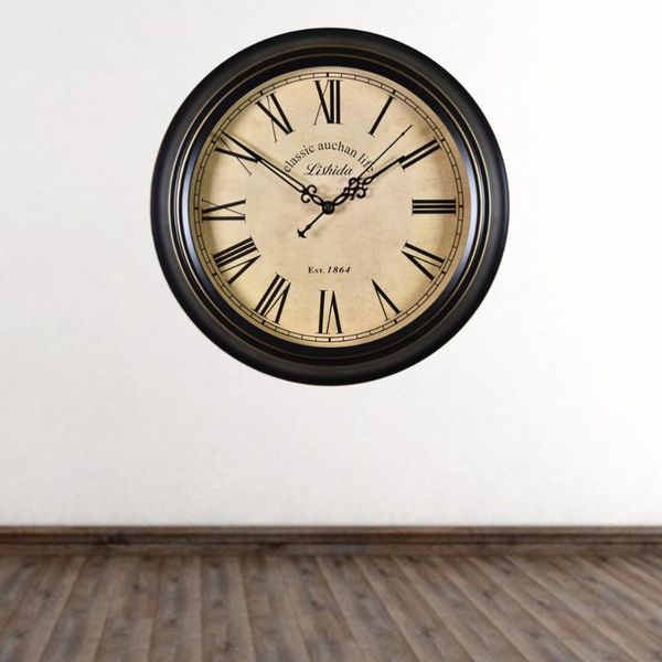 1pc retro wall hanging clock 12 inch roman numerals silent living room without battery clocks
1pc retro wall hanging clock 12 inch roman numerals silent living room without battery clocks
