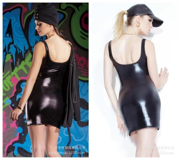 casual dresses patent leather vest dress bag hip skirt nightclub stage, Black;gray
casual dresses patent leather vest dress bag hip skirt nightclub stage, Black;gray