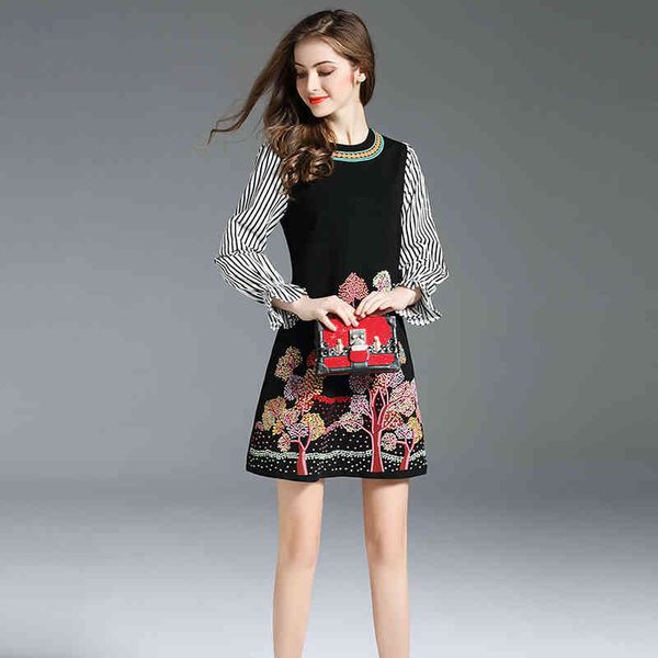casual dresses ladies striped floral embroidery dress vetement femme spring long sleeves shirt gothic tunique robe k6327 8kdr, Black;gray
casual dresses ladies striped floral embroidery dress vetement femme spring long sleeves shirt gothic tunique robe k6327 8kdr, Black;gray