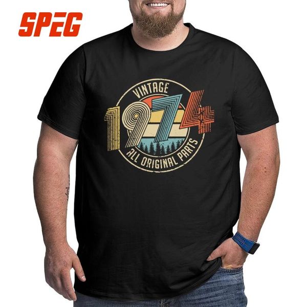 men's t-shirts vintage 1974 all original parts t shirts 100% cotton t-shirt o neck big tall tees short sleeve clothes plus size, White;black
men's t-shirts vintage 1974 all original parts t shirts 100% cotton t-shirt o neck big tall tees short sleeve clothes plus size, White;black