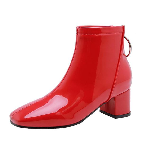 solid ankle boots for women casual block heels short waterproof pink red white women's party shoes large size, Black
solid ankle boots for women casual block heels short waterproof pink red white women's party shoes large size, Black