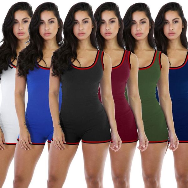 women's jumpsuits & rompers activewear color match patchwork short playsuits women low neck sleeveless one piece overall 2021 workout s, Black;white
women's jumpsuits & rompers activewear color match patchwork short playsuits women low neck sleeveless one piece overall 2021 workout s, Black;white