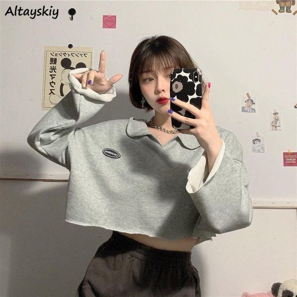 women's t-shirt crop t-shirts women turn down collar preppy style students streetwear cool harajuku leisure chic breathable female autu, White
women's t-shirt crop t-shirts women turn down collar preppy style students streetwear cool harajuku leisure chic breathable female autu, White