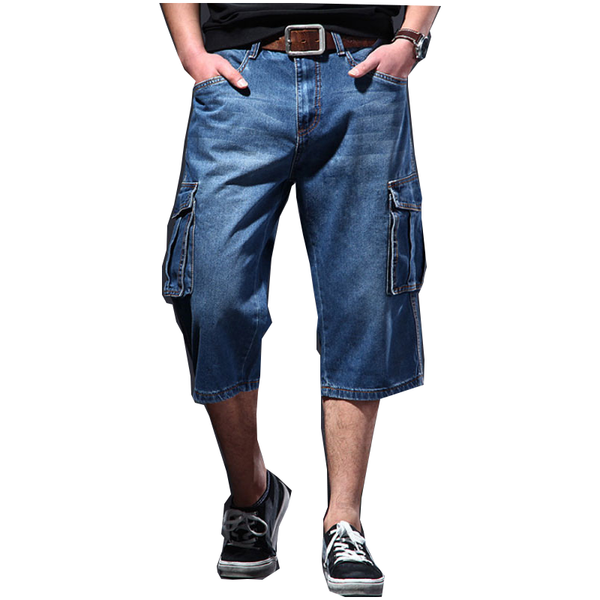men's pants denim shorts loose fashion plus size multi-pocket riding trend 2021, Black
men's pants denim shorts loose fashion plus size multi-pocket riding trend 2021, Black