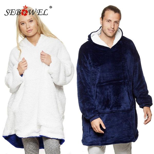 women's hoodies & sweatshirts sebowel oversized plush hoodie blanket with sleeves women warm winter wear on both sides couple loose thi, Black 
women's hoodies & sweatshirts sebowel oversized plush hoodie blanket with sleeves women warm winter wear on both sides couple loose thi, Black