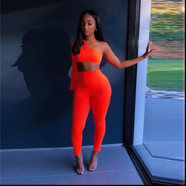 orange neon green two piece women tracksuits set one shoulder slope long sleeve crop mid calf pencil pants 2, Gray
orange neon green two piece women tracksuits set one shoulder slope long sleeve crop mid calf pencil pants 2, Gray