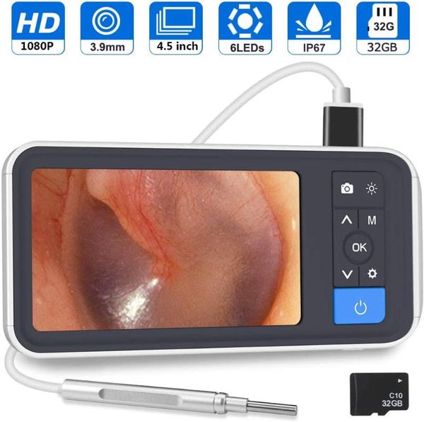 cameras 3.9mm digital otoscope 4.5 inch 1080p hd lcd screen ear scope endoscope wax camera with 2500mah battery and 32gb tf card
cameras 3.9mm digital otoscope 4.5 inch 1080p hd lcd screen ear scope endoscope wax camera with 2500mah battery and 32gb tf card