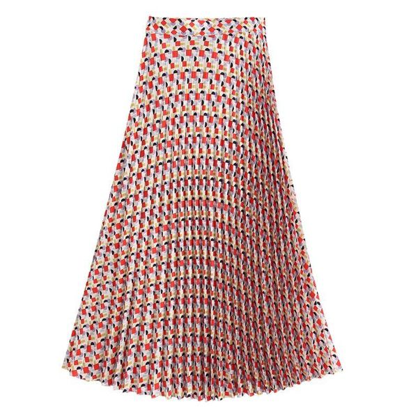 spring women's new fashion trend wild slim geometric graphic printing retro high waist pleated midi long skirt, Black
spring women's new fashion trend wild slim geometric graphic printing retro high waist pleated midi long skirt, Black