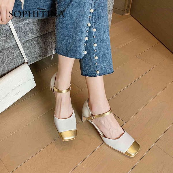 sophitina spring women's shoes ankle pin buckle stitching luxury shoes thick heel square toe color matching female pumps ao192 210513, Black
sophitina spring women's shoes ankle pin buckle stitching luxury shoes thick heel square toe color matching female pumps ao192 210513, Black