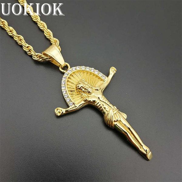 pendant necklaces hip hop iced out jesus cross necklace male gold color stainless steel crucifix religious jewelry u1225, Silver
pendant necklaces hip hop iced out jesus cross necklace male gold color stainless steel crucifix religious jewelry u1225, Silver