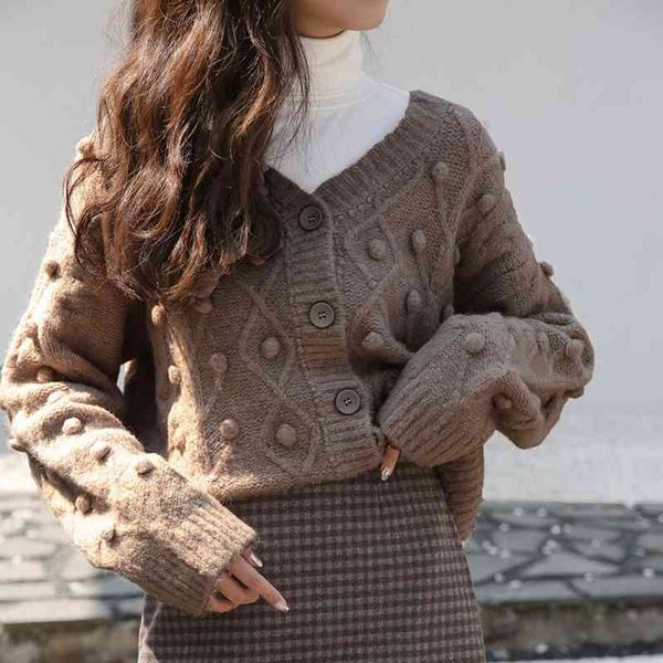 round ball long sleeves women clothes autumn winter v-neck knitted sweater solid color cardigan coat 858a 210420, White;black
round ball long sleeves women clothes autumn winter v-neck knitted sweater solid color cardigan coat 858a 210420, White;black