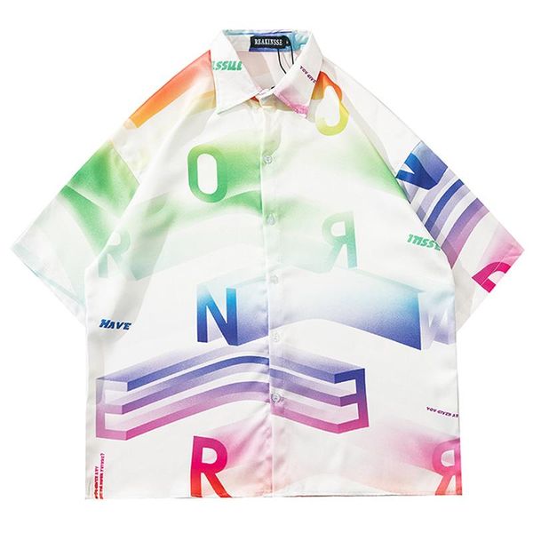 men harajuku letter print shirt blouse oversize short sleeve 2021 summer hawaiian holiday beach loose gray shirts men's casual, White;black
men harajuku letter print shirt blouse oversize short sleeve 2021 summer hawaiian holiday beach loose gray shirts men's casual, White;black