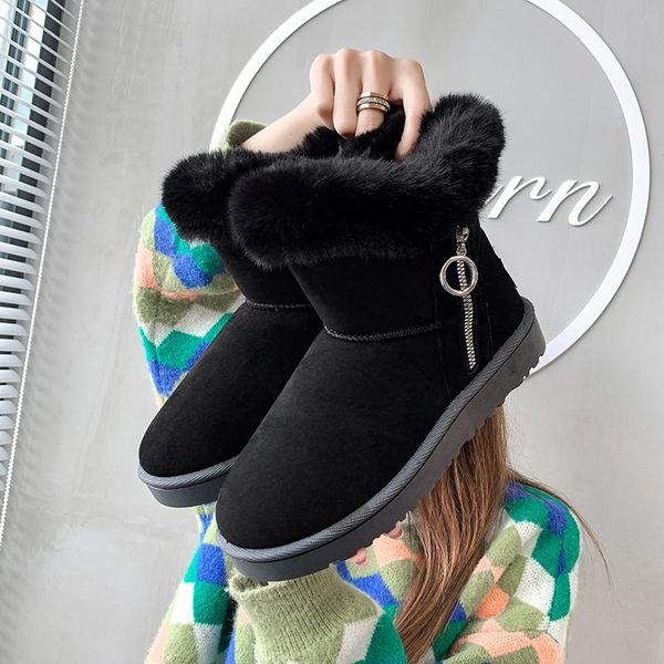 boots fashion round toe flat women winter short plush keep warm snow solid color suede ankle zapatillas mujer 2021, Black
boots fashion round toe flat women winter short plush keep warm snow solid color suede ankle zapatillas mujer 2021, Black